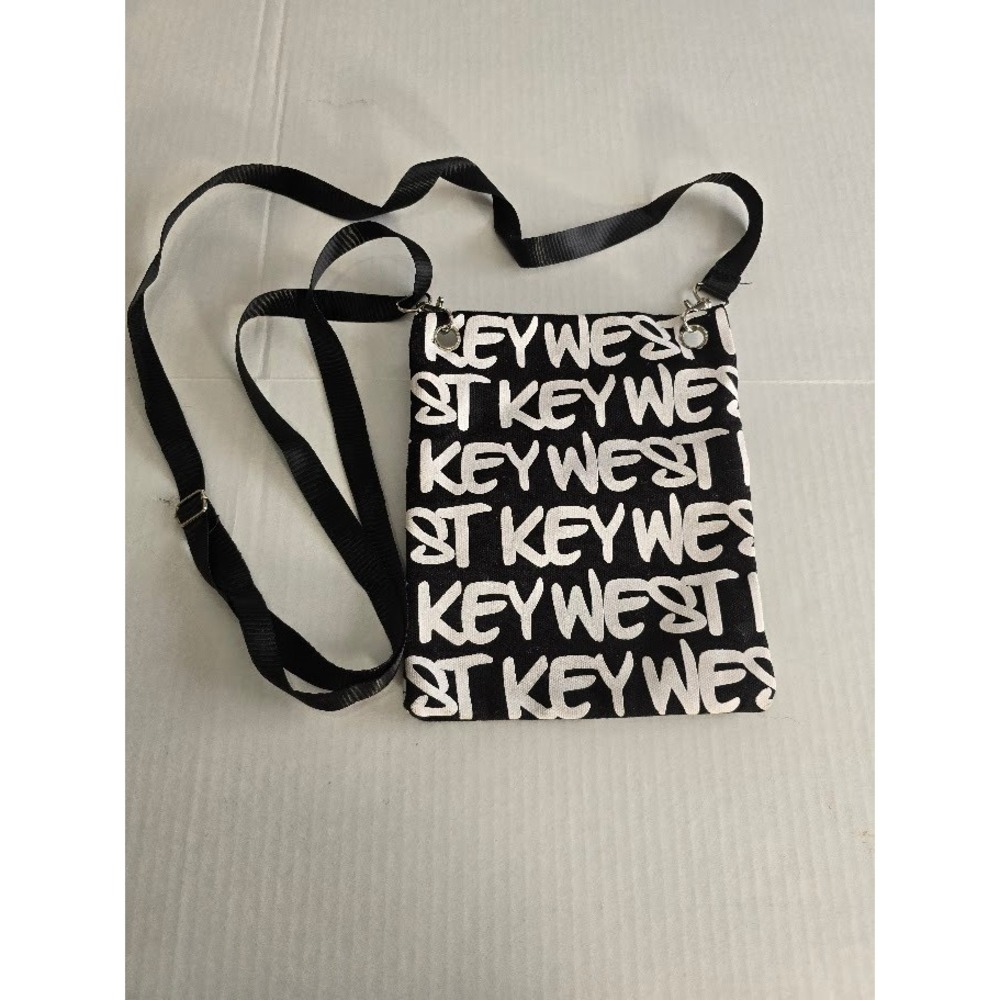 Robin Ruth Key West Graphic Print Crossbody Bag Black‎ White Multi Color Pouch